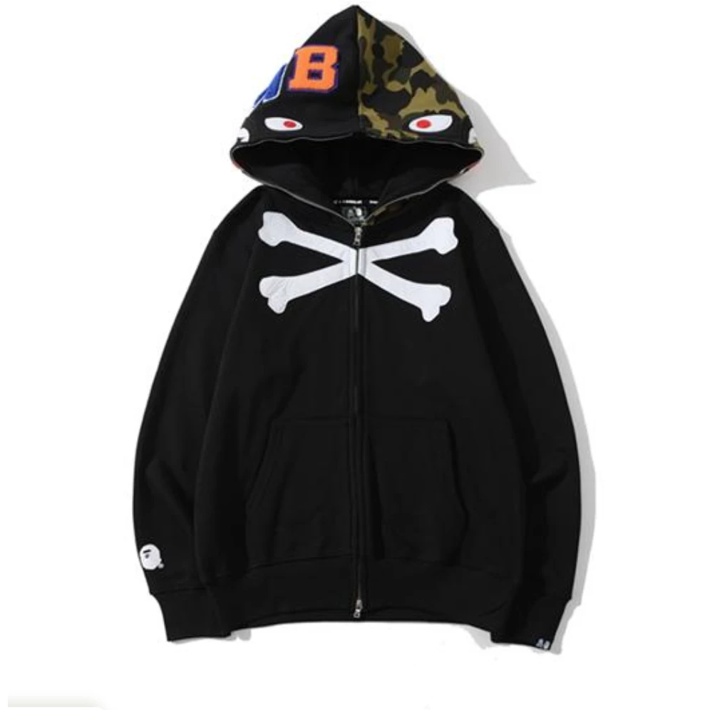 Bape Camo Hoodie Skeleton Cross Camo Clothes
