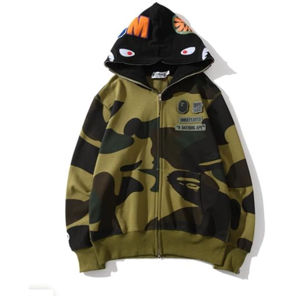 Bape Camo Hoodie Green Clothes