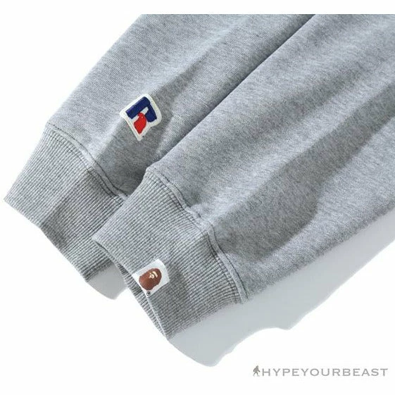 BAPE X RUSSELL ATHLETIC Joint Pullover Long Sleeve Shirt ‘GREY’