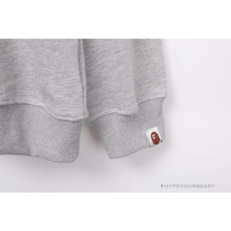 BAPE Classic Ape Head Embroidered Long Sleeve Shirt ‘GREY’