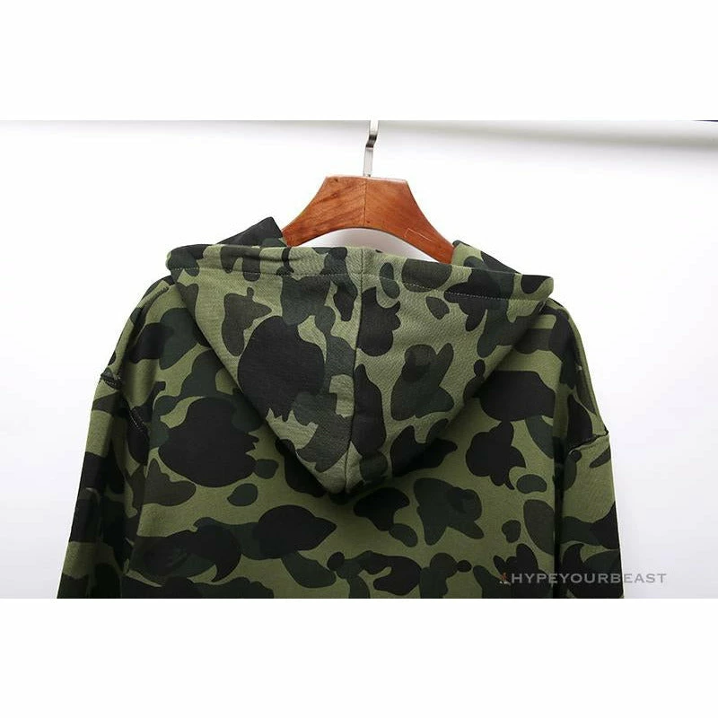 Clothes BAPE X Bathing Ape Head Camouflage Hoodie ‘GREEN’
