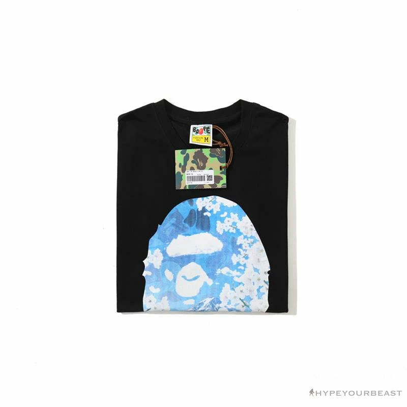 BAPE Japan Limited Edition Mt. Fuji Sakura Tee Shirt ‘BLACK’