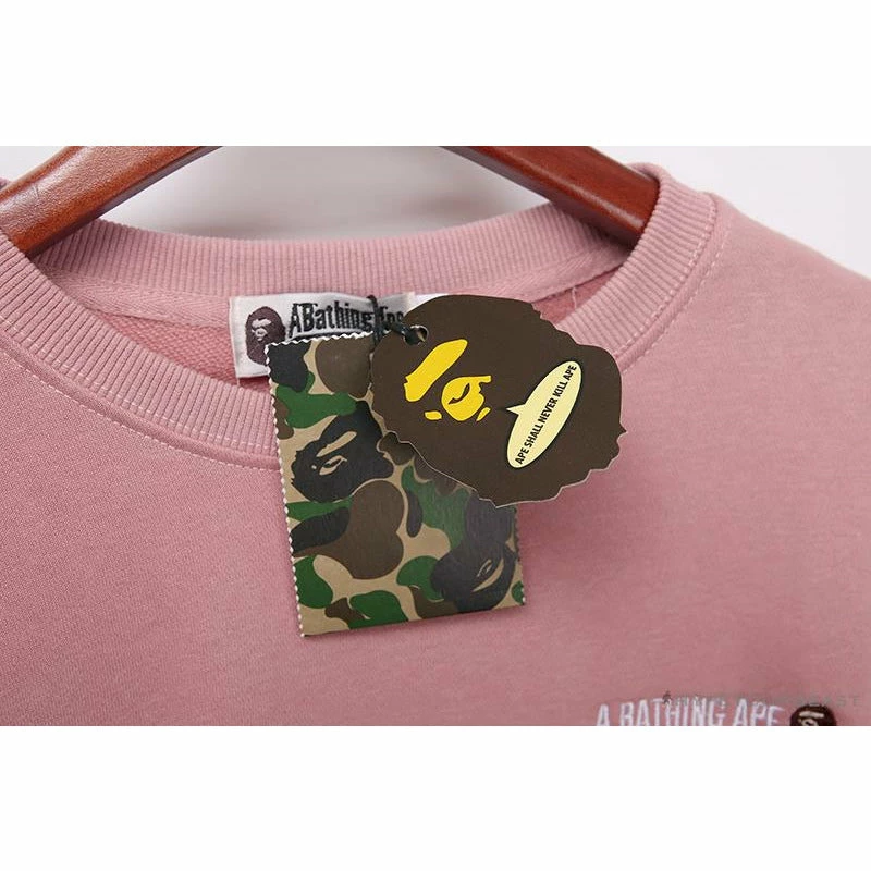 BAPE Behind The Great Ape-Man Head Long Sleeve Shirt ‘PINK’ Clothes