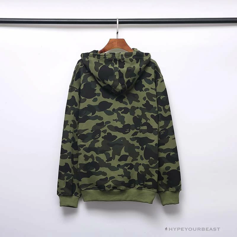 Clothes BAPE X Bathing Ape Head Camouflage Hoodie ‘GREEN’