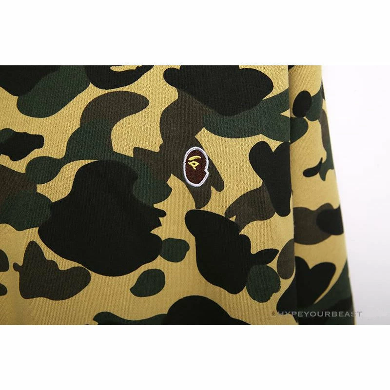 BAPE Classic Ape Head Embroidered Camouflage Long Sleeve Shirt ‘YELLOW’