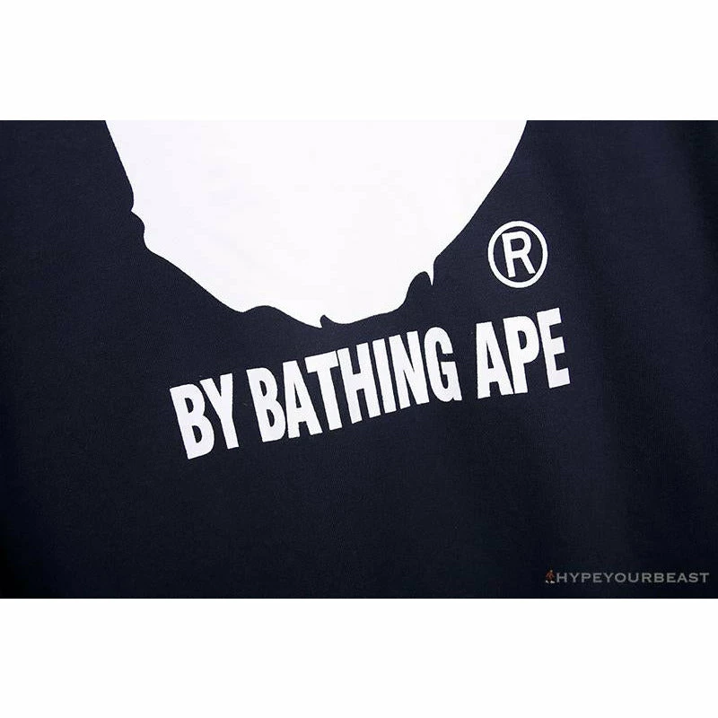BAPE Behind The Great Ape-Man Head Long Sleeve Shirt ‘DARK BLUE’