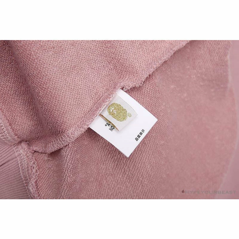 BAPE Behind The Great Ape-Man Head Long Sleeve Shirt ‘PINK’ Clothes