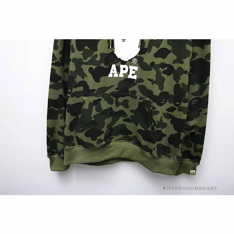 Clothes BAPE X Bathing Ape Head Camouflage Hoodie ‘GREEN’