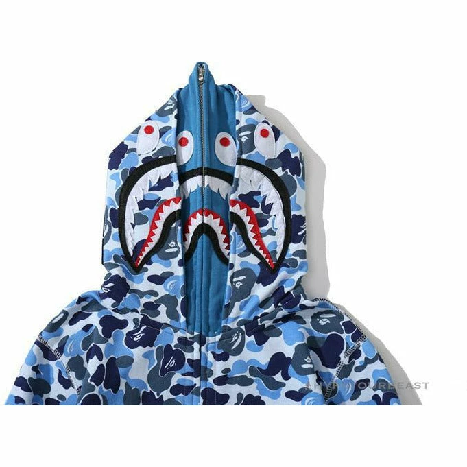 HypeYourBeast Bape Camo Hoodie Shark Head BLUE