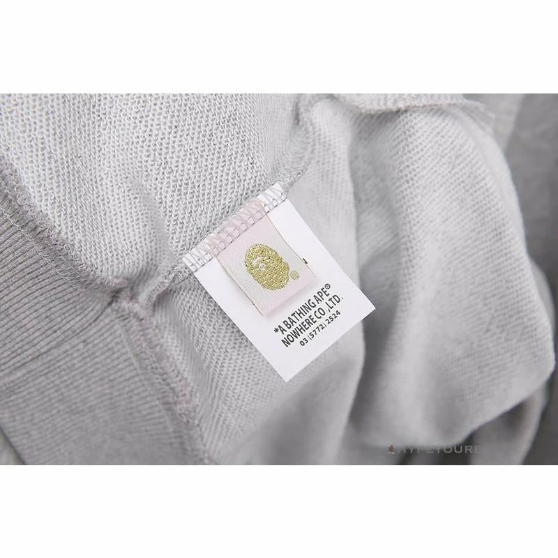 BAPE Classic Ape Head Embroidered Long Sleeve Shirt ‘GREY’